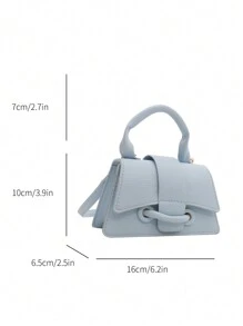 2026 New High-Quality Lipstick Case, Mini Square Bag, New Solid Color Versatile Handbag, Women Purse - Blue - View 3