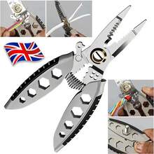 7" Multipurpose Wire Stripper Stripping Tool For Cutting Crimping Press Plier - Silver - View 4