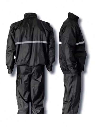Conjunto Capa De Chuva Roupa Para Motoqueiros Ciclistas Impermeável Calça Jaqueta C/ Capuz