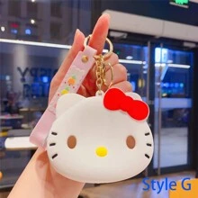 Sanrio 1pc Kurumi Keychain Silicone Bag Melody Keychain Storage Bag Hello Kitty Keychain Pendant Birthday Gift Toy Halloween Decoration