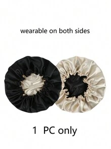 1 件双层撞色假发睡帽，双面佩戴缎面衬里护发头巾帽子，发饰发型工具 - 彩色 - 查看 11