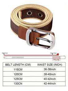 男士帆布腰帶，韓國學生休閒腰帶，年輕人的扣釦，訓練皮革帶外 - 米咖 - 查看 7