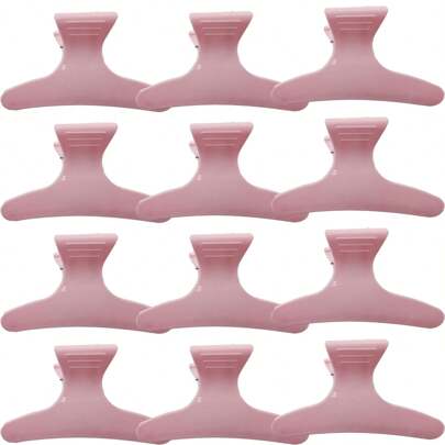12 Packs Pink Butterfly Hair Clamps Clips Hair Claw Clips Pro Salon Clip For Styling, Sectioning, Cutting, Coloring Hair Clips Hairdressing Salon Tool Hair Accessories For Women Girls Valentine's Day, Casual Fall Winter For Vacation Outfits Woman Summer Beach