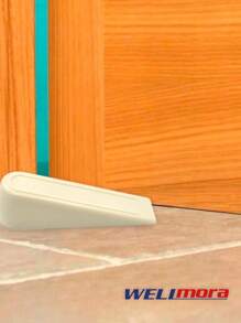 2 Pcs Interior And Exterior Door Stops Cream Color Plastic Wedge - Prevents Slamming Doors, Scratches, Scrapes, Marks On Furniture And Walls - Prevents Bruised Fingers - 灰色 - 查看 5