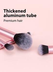 4pcs Pink Professional Makeup Brush Set, Including Powder Brush, Blush Brush, Eyeshadow Brush, Contour Brush, Easy To Use And Suitable For All Skin Types,Brush Set,Makeup Brush Kit,Make Up Brush Set,Make Up Set Complete,Makeup Brush Set,Complete Makeup Kit,Brush Kit,Brushes Makeup Set,Makeup Gift Set,Set - Pink - View 5