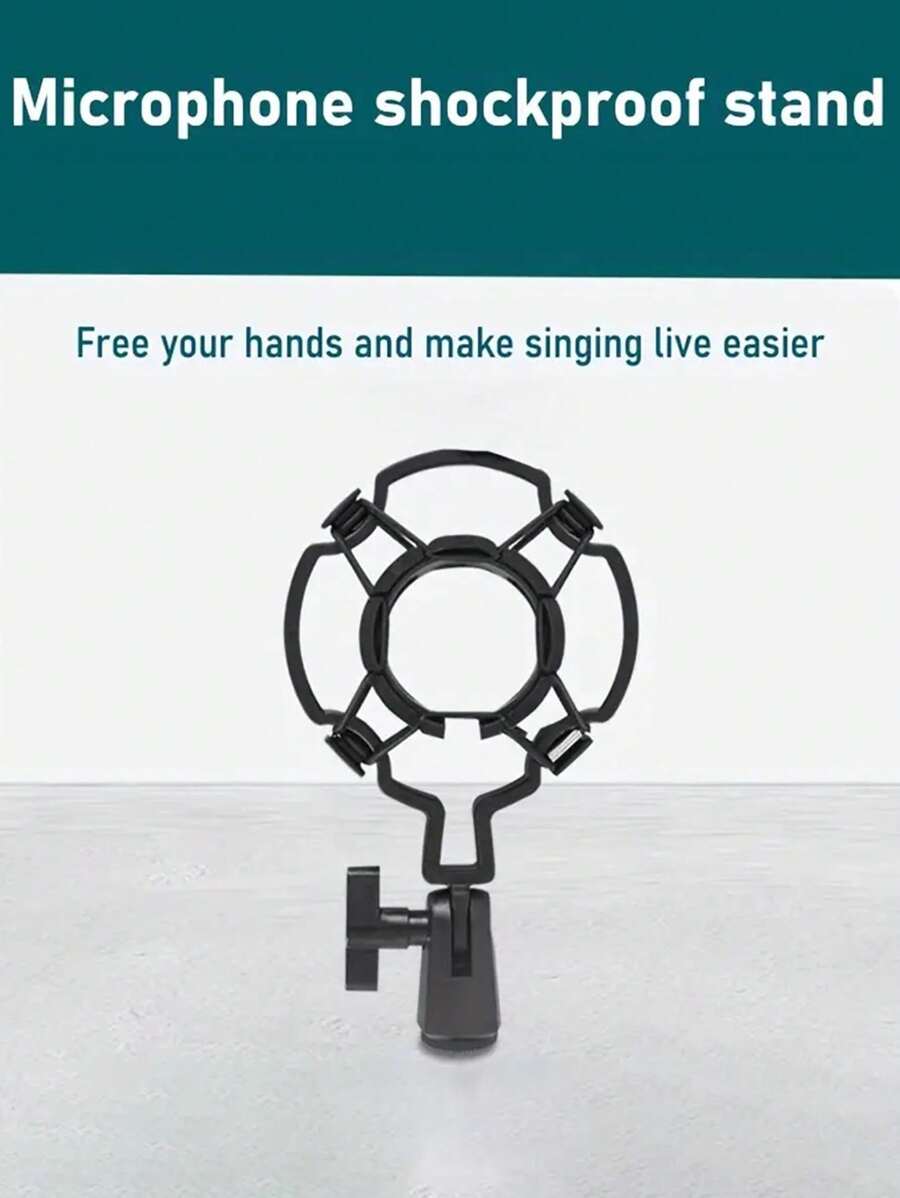 1pc Microphone Shock Mount Mic Stand, Condenser Microphone Anti-Vibration Holder, Shock Mount Accessory! (Some Parts Are Sent Randomly) - Multicolor - View 1