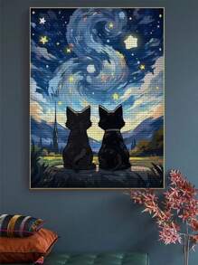 有兩隻貓的風景滿鑽石畫 - 彩色 - 查看 5