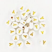 100颗圆形字母珠，亚克力字母数字珠，心形珠，用于珠宝制作DIY项链手链（7x4毫米） - 4*7mm珠子 - 查看 56