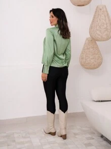 Women Blouses - 綠色 - 查看 5