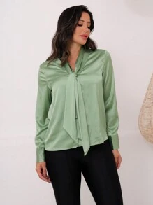 Women Blouses - 綠色 - 查看 4