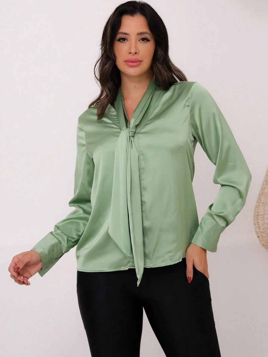 Women Blouses - 綠色 - 查看 1
