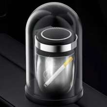 Easypie Selection 带盖不锈钢车载烟灰缸，多功能汽车配件 - 黑色 - 查看 4