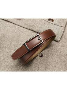 Leather Belts For Men - Ratchet Mens Belts 1 3/8" For Trousers - Micro Adjustable Belt Fit Everywhere - Laser - Cognac - View 11