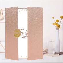 告別賓客簿替代品，送給同事和朋友的告別禮物，黑金「我們會想念你」簽名板，歡送退休派對裝飾，女性告別書籤 - 金色 - 查看 5