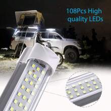 4 PCS 12V 108 LED Car Interior Strip Light Bar Light For Van Caravan Boat Home Bus UK - White - View 9