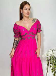 Women Dresses - Màu Hồng Tươi - Xem 3