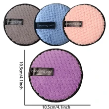 1pc Reusable Makeup Removal Pad, Washable Facial Cleansing Wipe,Clean Sponge,Cleaning Powder Puff Tool - Multicolor - View 7