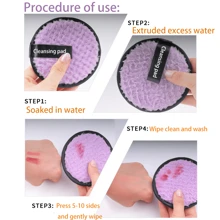 1pc Reusable Makeup Removal Pad, Washable Facial Cleansing Wipe,Clean Sponge,Cleaning Powder Puff Tool - Multicolor - View 8