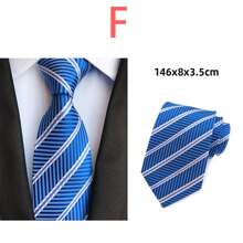 1 Bộ Phụ Kiện Suit Nam: Cà Vạt Họa Tiết Paisley Sọc Có Túi Vuông Và Khuy Măng Sét - Lựa Chọn Quà Tặng Lý Tưởng - Nhiều màu - Xem 6