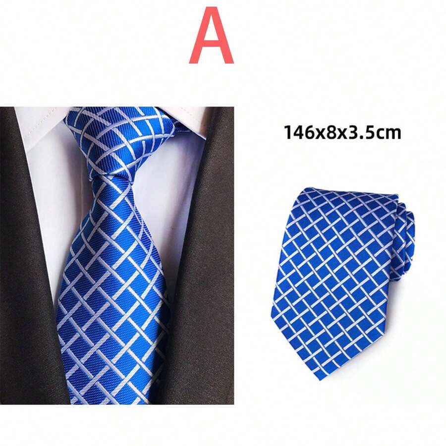 1 Bộ Phụ Kiện Suit Nam: Cà Vạt Họa Tiết Paisley Sọc Có Túi Vuông Và Khuy Măng Sét - Lựa Chọn Quà Tặng Lý Tưởng - Nhiều màu - Xem 1