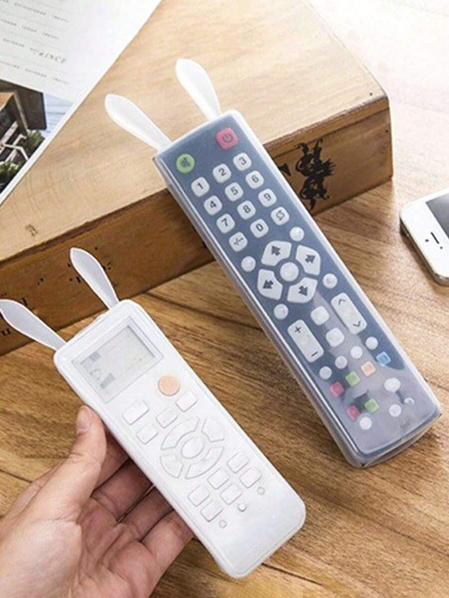 1pc Clear Silicone Remote Control Cover For Small Air Conditioner & Large Tv Remote, Dustproof Protective Case,Bag,Organizer,Storage Insulation,Galentines,Puppy,Carnival,Party Decorations,Kitchen Decor,Household Items - Clear - View 1