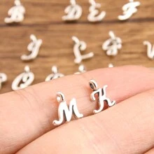 個性風格：52個/2套鋅合金字母吊墜，A-Z項鍊和手鍊吊墜-理想的DIY禮物 - 時尚 - 查看 2