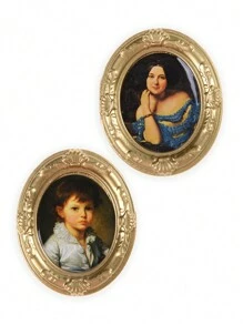 1 件微型娃娃屋壁画框架，1:12 比例复古宫殿风格装饰配件（部分随机），微型，微型物品，娃娃屋微型模型，复古墙壁装饰，娃娃屋微型模型，微型装饰 - 彩色 - 查看 11