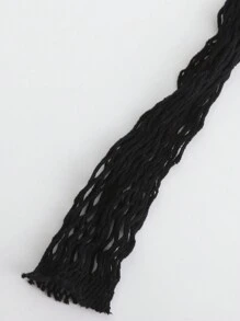 One Piece Sexy Black Strapless Fishnet Bodystocking With Open Crotch And Sleeves For Rave - Black - View 7