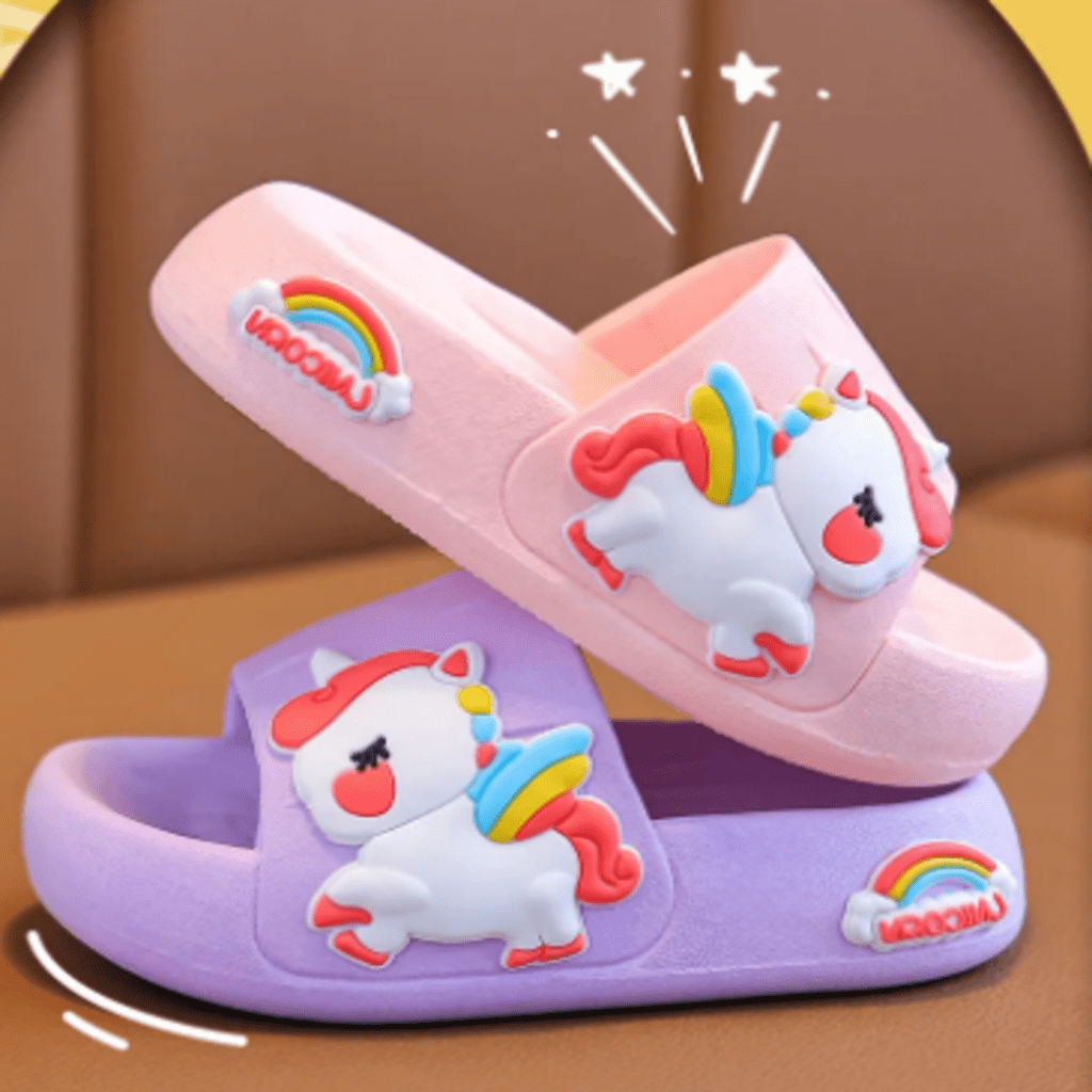 RAYRA Chinelo feminino Unicórnio Slide Infantil Princesa Menina