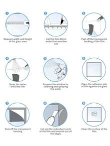 Película de vidrio de protección solar aislante térmico para ventana, perspectiva unidireccional, anti-mirón, sombrilla para el sol, pegatina de vidrio anti-bloqueo de luz para balcón. - Negro - Ver 11