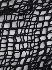 One Piece Sexy Black Strapless Fishnet Bodystocking With Open Crotch And Sleeves For Rave - Black - View 9
