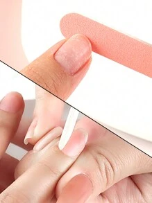 木棒指甲锉修甲套装，50件粉色迷你指甲锉和清洁木棒组合，双面砂纸指甲锉，适用于美甲卸甲、足疗和美甲沙龙使用