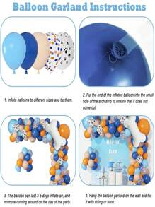 Birthday Party Supplies Balloon Garland Arch Set, Blue Orange Blush Naked Dog Bone Balloons Theme Dog Claw Balloon Set