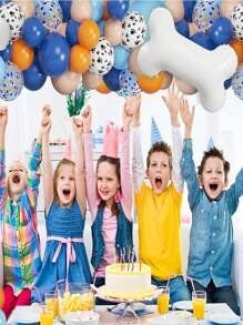 Birthday Party Supplies Balloon Garland Arch Set, Blue Orange Blush Naked Dog Bone Balloons Theme Dog Claw Balloon Set