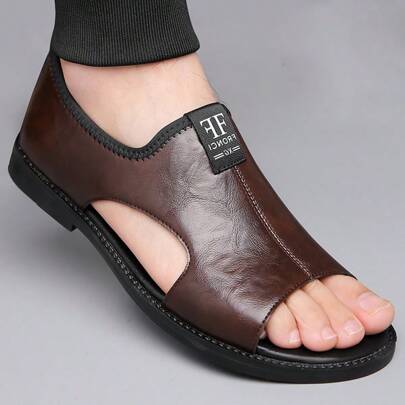 Sandalias casuales de hombre con suela blanda, transpirables y antideslizantes, con diseño calado para conducir en verano