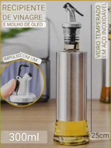 Olive Oil Cruet Cruet Olive Oil Vinegar 300 Ml Glass Stainless Steel Olive Oil Doser Kitchen Table - Xám - Xem 3