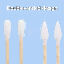 400/800/100pcs Double-Ended Round Cleaning Stick, Hygienic Cleaning Stick, Household Makeup Remover Stick - White - View 2