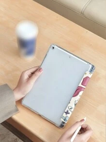 Cartoon Kaninchenhülle kompatibel mit iPad Neue iPad Air4/5 10,9-Zoll, kompatibel mit Huawei Metepad 11/Tab/5 Cover, mit Stift Halter, unterstützt automatische Schlaf-/Wake-Abdeckung
