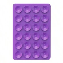 1pc Purple Silicone Suction Cup With 24 Square Suction Cups - Compatible With Mobile Phone Cases, Tablets, Laptops, Car, And Bags