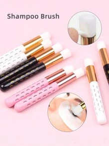 5PCS Makeup Brush Shampoo,Pink Black White Multicolor Brush Shampoo Soft Facial Cleansing Brush For Cleaning Eyelashes Eye Lash Foam Cleaner Applicator Brush Makeup Tools