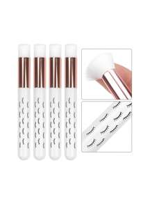 5PCS Makeup Brush Shampoo,Pink Black White Multicolor Brush Shampoo Soft Facial Cleansing Brush For Cleaning Eyelashes Eye Lash Foam Cleaner Applicator Brush Makeup Tools