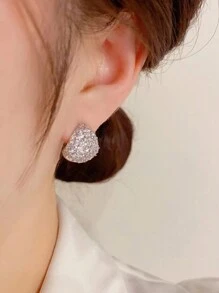 精美時尚閃爍耳環一對，獨特設計、輕奢優雅，完美適合女性在宴會上穿戴 - 銀色 - 查看 2