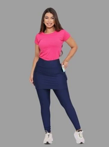 Women Outdoor Leggings - Blue - View 2