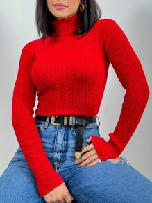 Women Sweaters - 紅色 - 查看 3