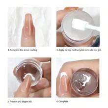 Nail Art Tool Kit 2.3 - Clear Silicone Nail Stamping Plate And Scraper Set For DIY Nail Decoration With French Manicure Stamping And Nail Polish Transfer Printing