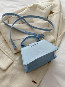 2026 New High-Quality Lipstick Case, Mini Square Bag, New Solid Color Versatile Handbag, Women Purse - Blue - View 10