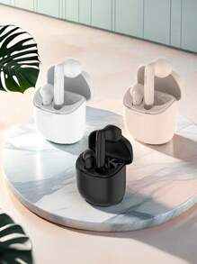 无线 5.3 耳塞防水耳机防噪音 IPX4 防水耳机长效电池耳机带无线充电盒兼容 和 Android - 白色 - 查看 3