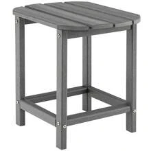 48 X 37 X 46 Cm Outdoor Side Table, Weather-Resistant HDPE Adirondack Table, Patio End Table, Small Rectangular Patio Table For Garden, Poolside, Backyard - Grey - View 1