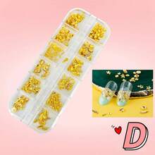 Pack 2 Estoperoles para decoracion de uñas C Y D - Dorado - Ver 2