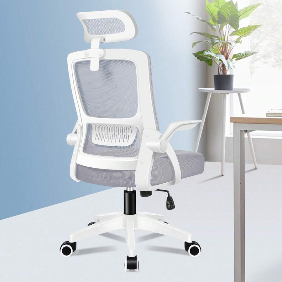 GOPLUS Chaise De Bureau Ergonomique Avec Support Lombaire Et Accoudoir
